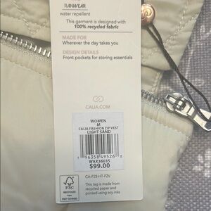 Calia Light Sand Zip Vest